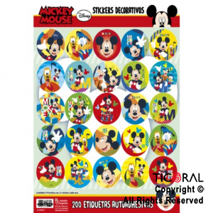 MICKEY STICKERS AUTOADHESIVOS x 24 UNIDADES